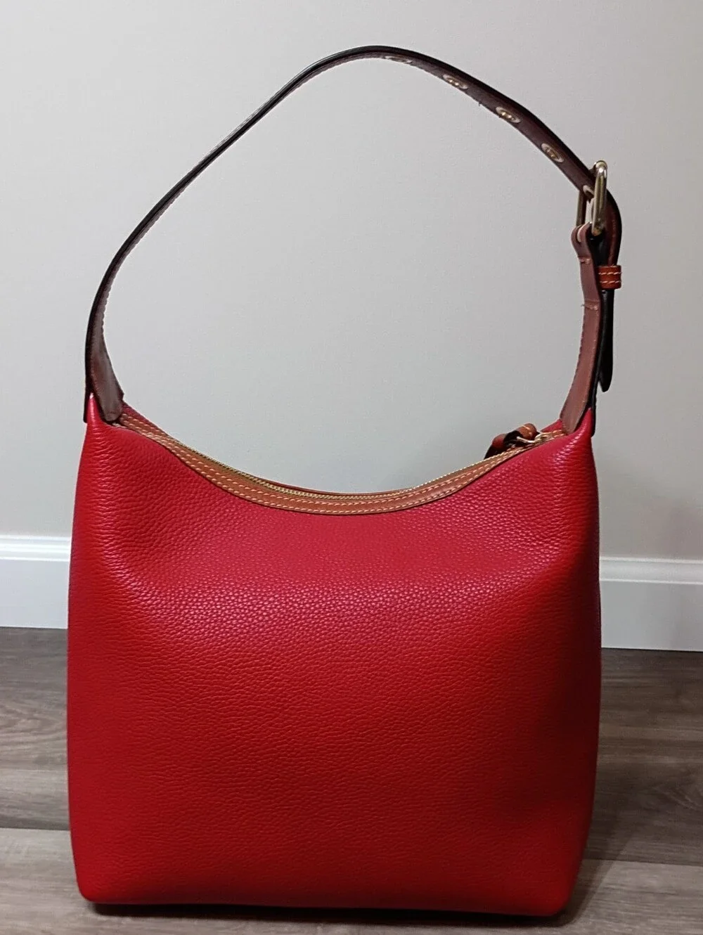 Dooney & Bourke Pebble Grain Paige Sac Red Hobo Tassel Structured Shoulder Bag